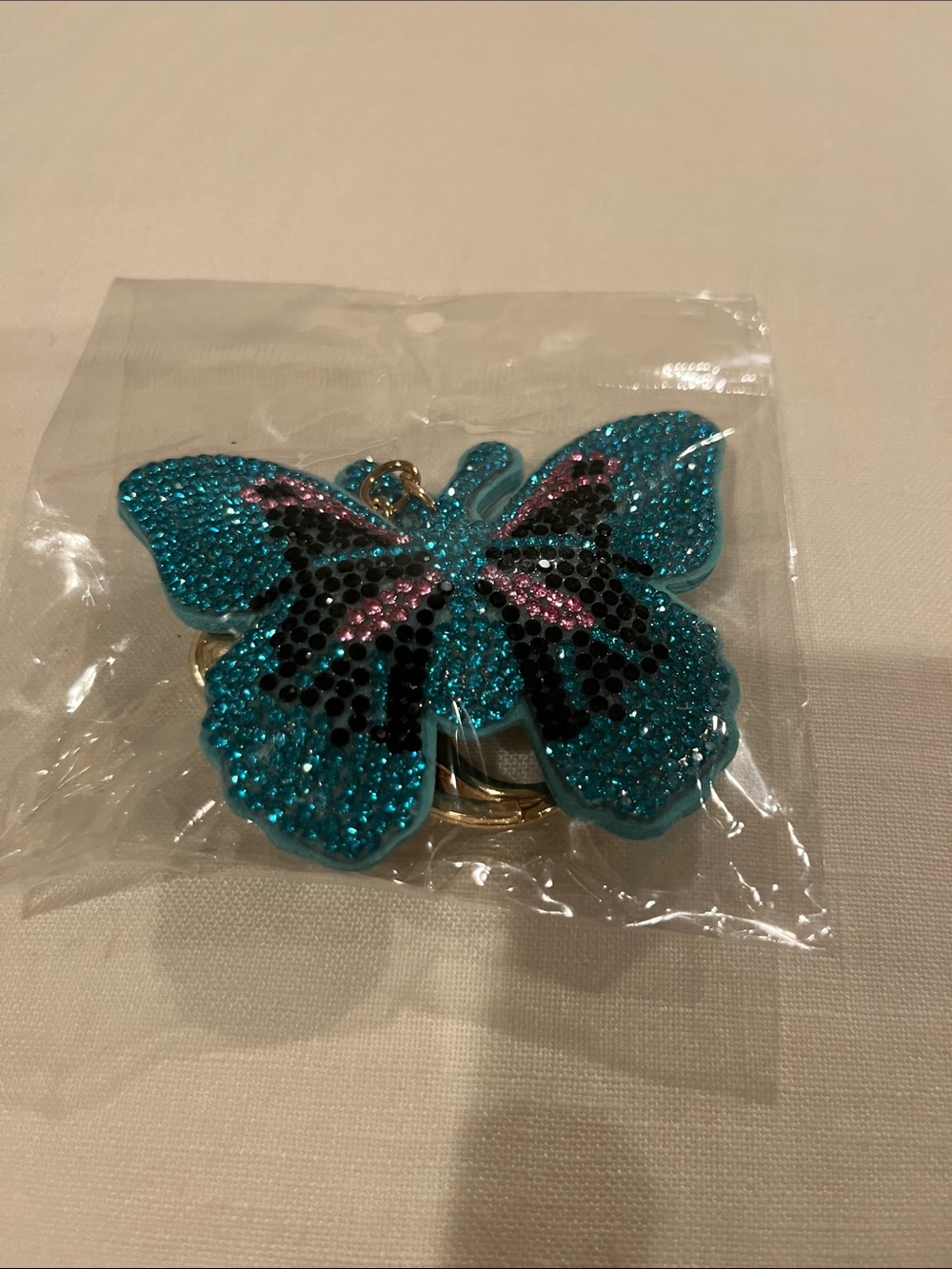 Glitter Butterfly Tassel Bag Charm/Keychain - Picture 2 of 5